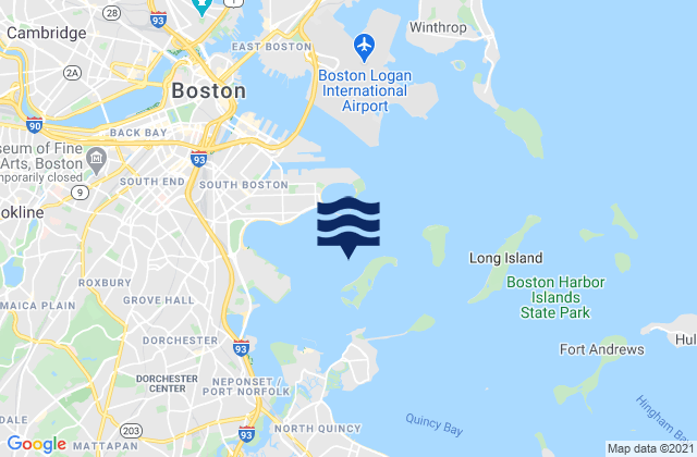 Mapa da tábua de marés em City Point 0.8 n.mi. SSE of, United States