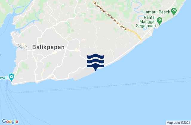 Mapa da tábua de marés em City of Balikpapan, Indonesia