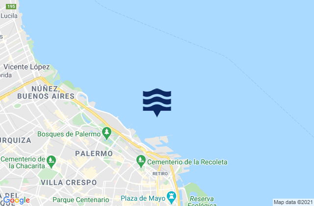 Mapa da tábua de marés em City of Buenos Aires, Argentina