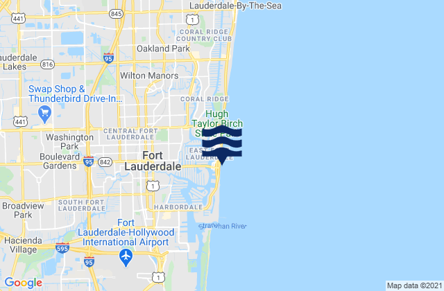 Mapa da tábua de marés em City of Fort Lauderdale Las Olas Marina, United States
