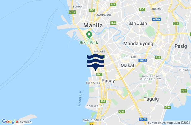 Mapa da tábua de marés em City of Makati, Philippines