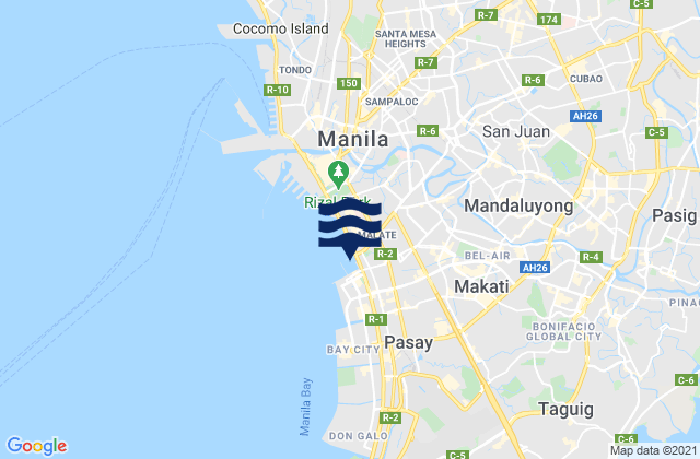 Mapa da tábua de marés em City of Mandaluyong, Philippines