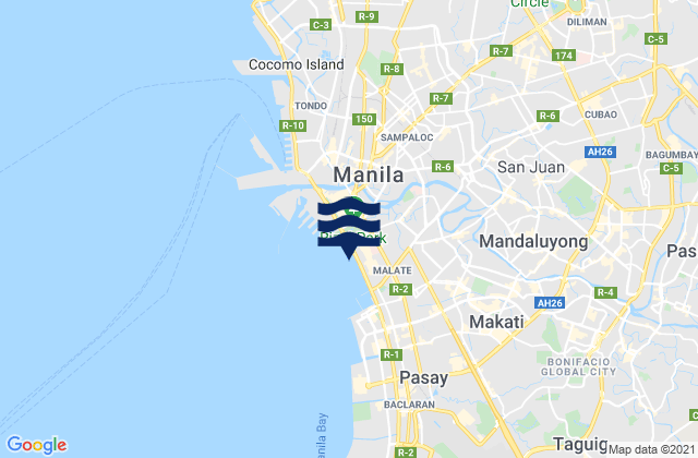 Mapa da tábua de marés em City of San Juan, Philippines