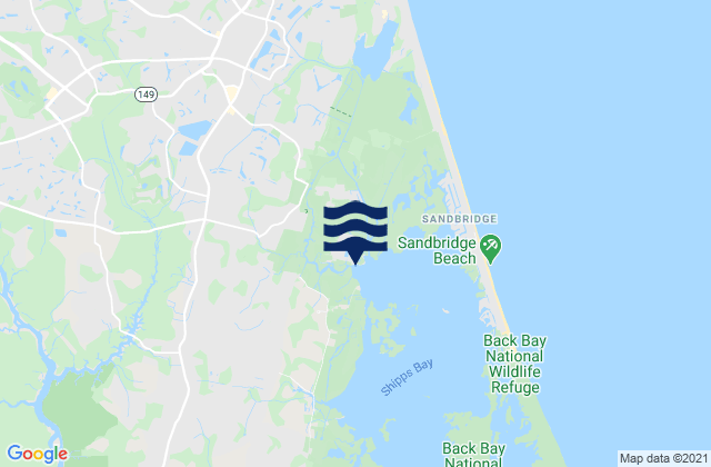 Mapa da tábua de marés em City of Virginia Beach, United States