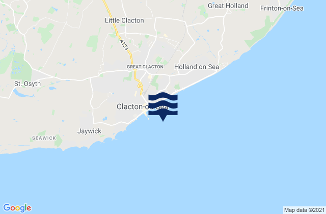 Mapa da tábua de marés em Clacton-On-Sea, United Kingdom