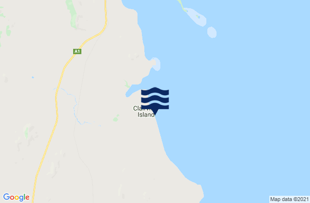 Mapa da tábua de marés em Clairview Island, Australia