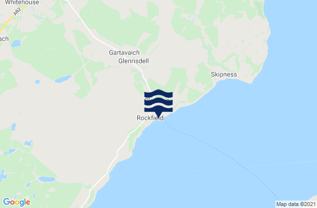 Mapa da tábua de marés em Claonaig Beach, United Kingdom