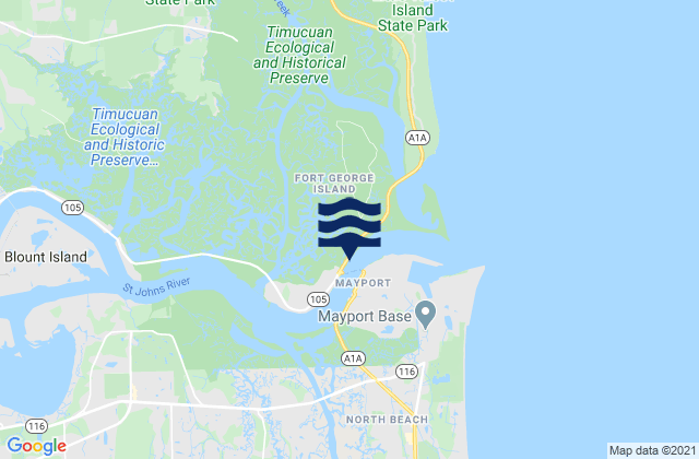 Mapa da tábua de marés em Clapboard Creek (Pelotes Island), United States