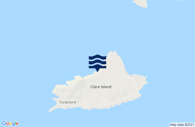 Mapa da tábua de marés em Clare Island, Ireland