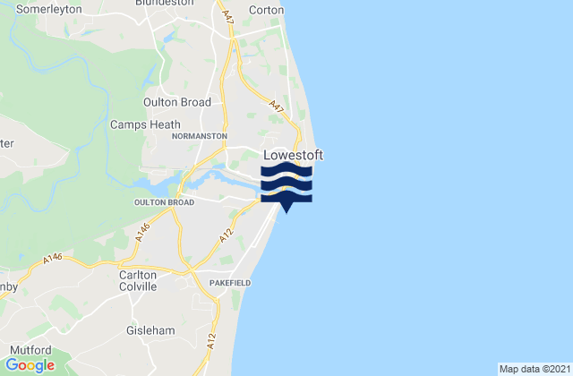 Mapa da tábua de marés em Claremont Pier (North) Beach, United Kingdom