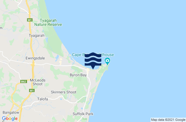 Mapa da tábua de marés em Clarks Beach, Australia