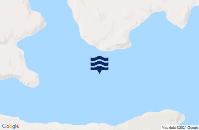 Mapa da tábua de marés em Clearwater Fiord, Canada