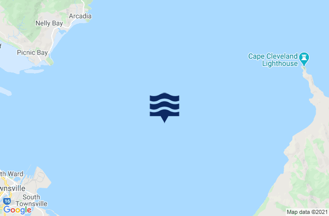 Mapa da tábua de marés em Cleveland Bay, Australia