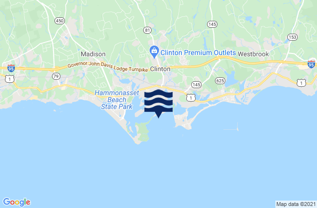 Mapa da tábua de marés em Clinton Harbor, United States
