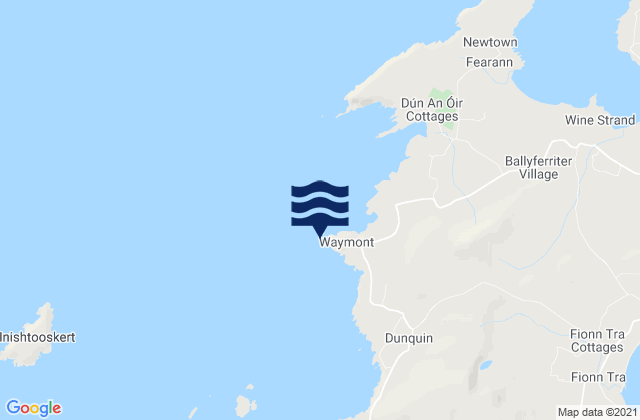 Mapa da tábua de marés em Clogher Head, Ireland