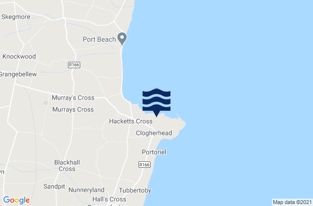 Mapa da tábua de marés em Clogherhead, Ireland