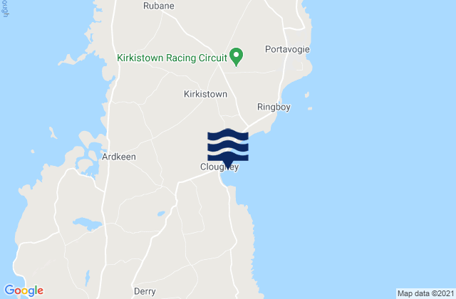 Mapa da tábua de marés em Cloghy, United Kingdom