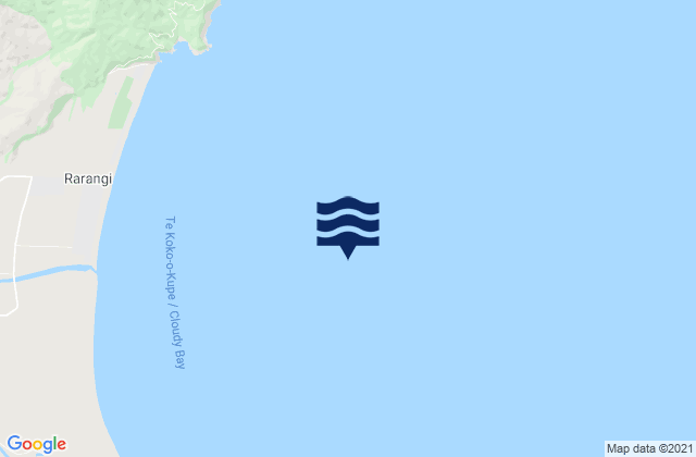 Mapa da tábua de marés em Cloudy Bay, New Zealand