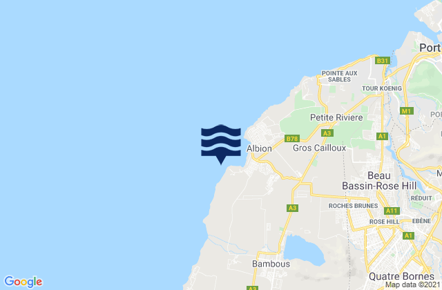 Mapa da tábua de marés em Club Med, Reunion