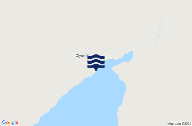 Mapa da tábua de marés em Clyde River, Canada