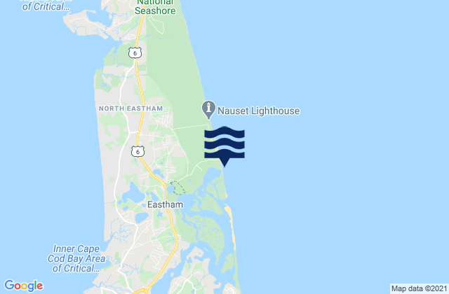 Mapa da tábua de marés em Coast Guard Beach, United States