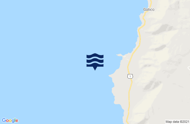 Mapa da tábua de marés em Cobija, Chile