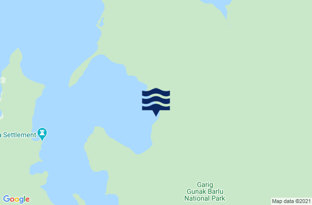 Mapa da tábua de marés em Cobourg Peninsula, Australia