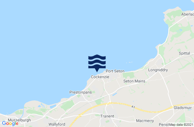 Mapa da tábua de marés em Cockenzie, United Kingdom