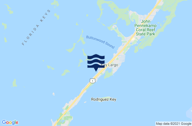 Mapa da tábua de marés em Cocoanut Key Bay, United States