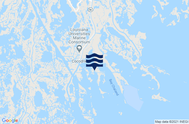 Mapa da tábua de marés em Cocodrie Terrebonne Bay, United States