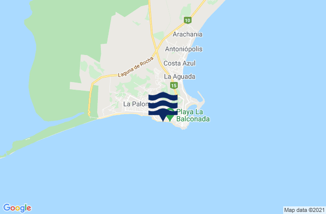Mapa da tábua de marés em Cocoloco, Brazil