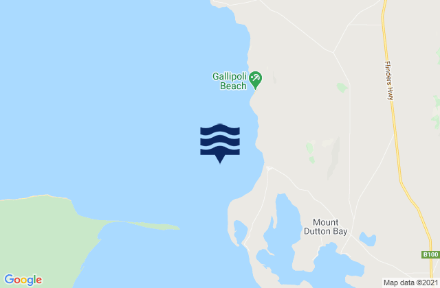 Mapa da tábua de marés em Coffin Bay Entrance Beacon, Australia