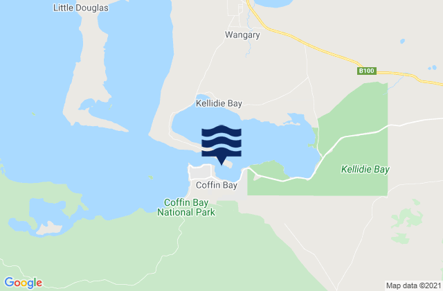 Mapa da tábua de marés em Coffin Bay Jetty, Australia