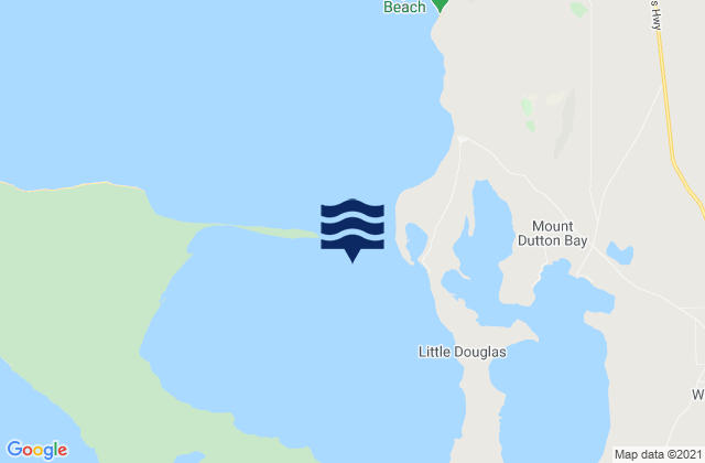 Mapa da tábua de marés em Coffin Bay, Australia