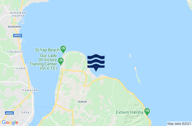 Mapa da tábua de marés em Cogon, Philippines