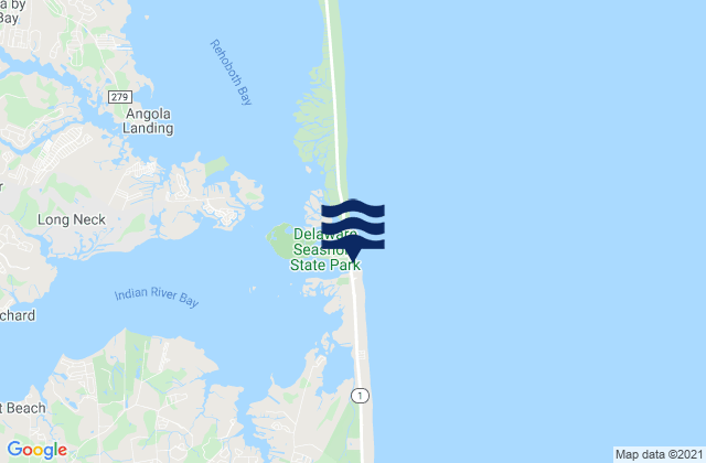 Mapa da tábua de marés em Coin Beach, United States