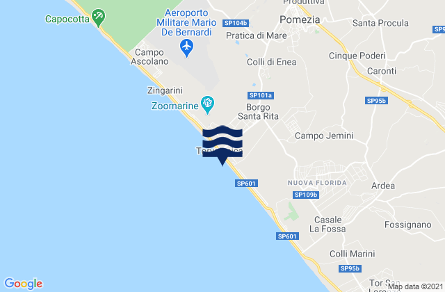 Mapa da tábua de marés em Colli di Enea, Italy