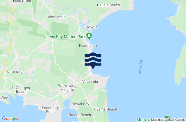 Mapa da tábua de marés em Collingwood Beach, Australia