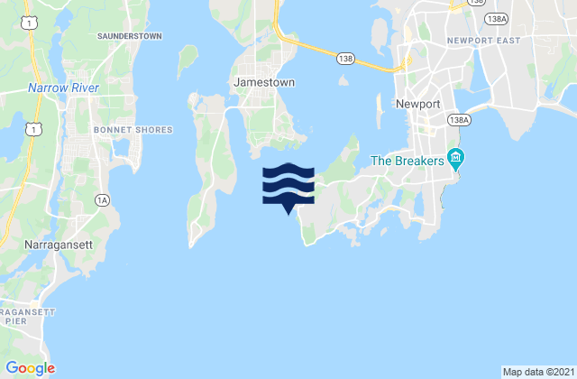 Mapa da tábua de marés em Collins Beach, United States