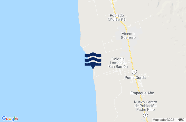 Mapa da tábua de marés em Colonia Lomas de San Ramón (Triquis), Mexico