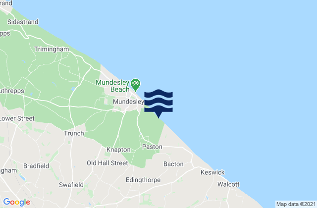 Mapa da tábua de marés em Coltishall, United Kingdom
