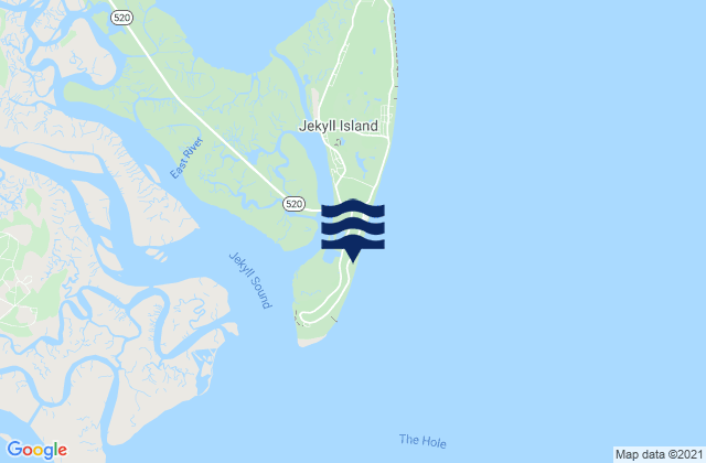 Mapa da tábua de marés em Comfort Inn/Jeckyll Island, United States