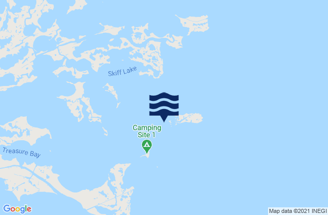 Mapa da tábua de marés em Comfort Island, United States