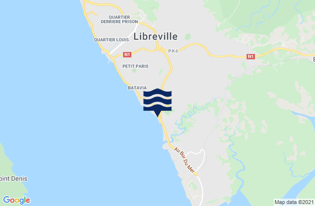 Mapa da tábua de marés em Commune of Libreville, Gabon