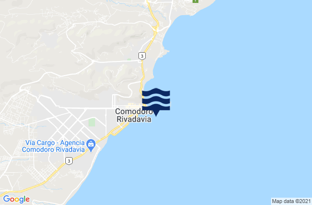 Mapa da tábua de marés em Comodoro Rivadavia, Argentina