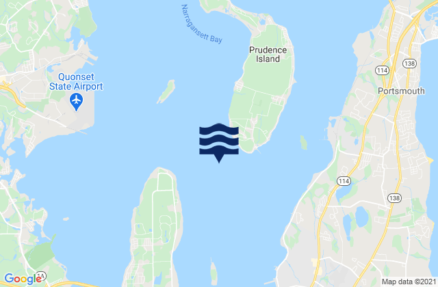 Mapa da tábua de marés em Conanicut Point ENE of, United States