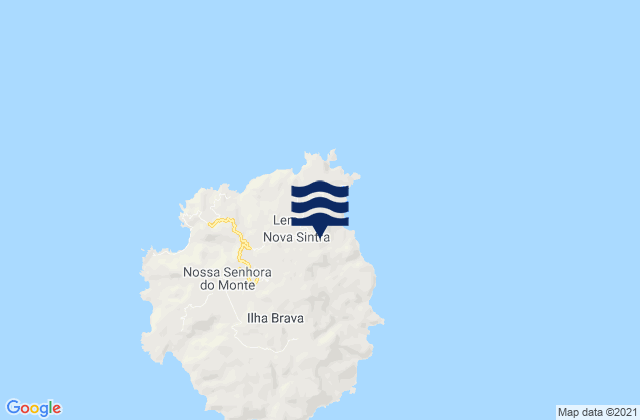 Mapa da tábua de marés em Concelho da Brava, Cabo Verde