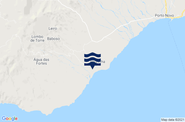 Mapa da tábua de marés em Concelho do Porto Novo, Cabo Verde