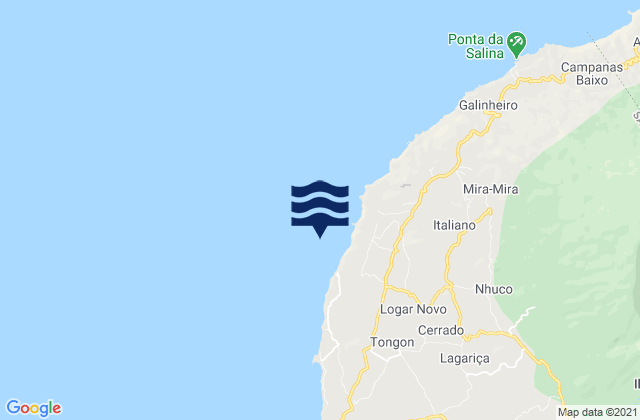 Mapa da tábua de marés em Concelho do São Filipe, Cabo Verde