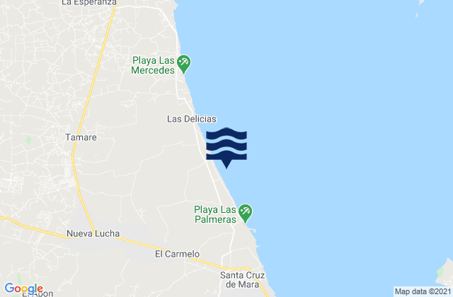 Mapa da tábua de marés em Concepción, Venezuela